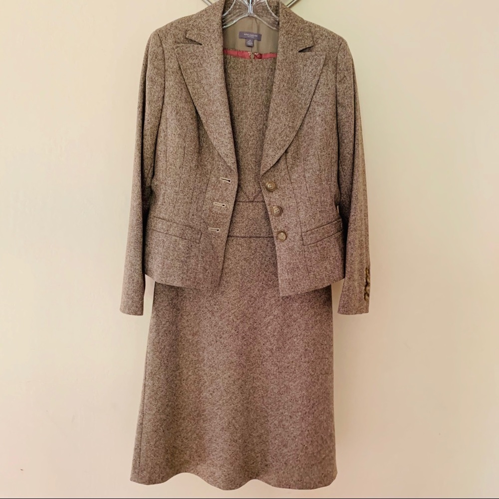 Ann Taylor Tweed Dress & Jacket, Brown, size 6